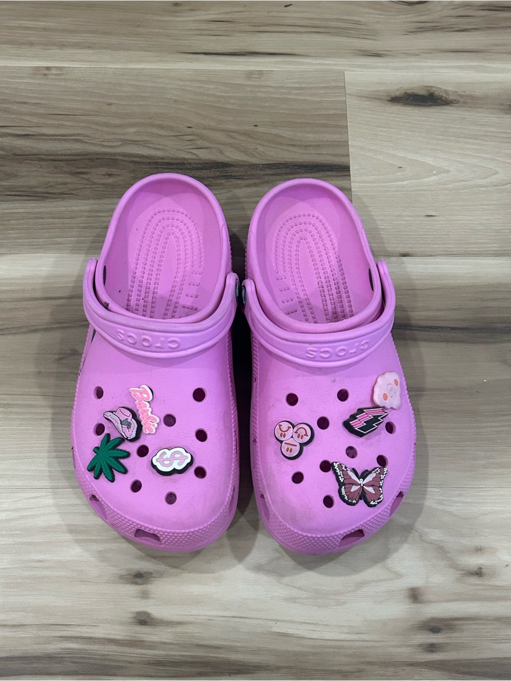 Pink Crocs with Charms